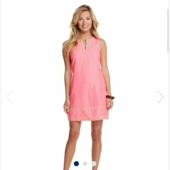 Vineyard Vines Shimmer Linen Sleeveles Tunic Dress Sz 2 - Picture 3 of 10